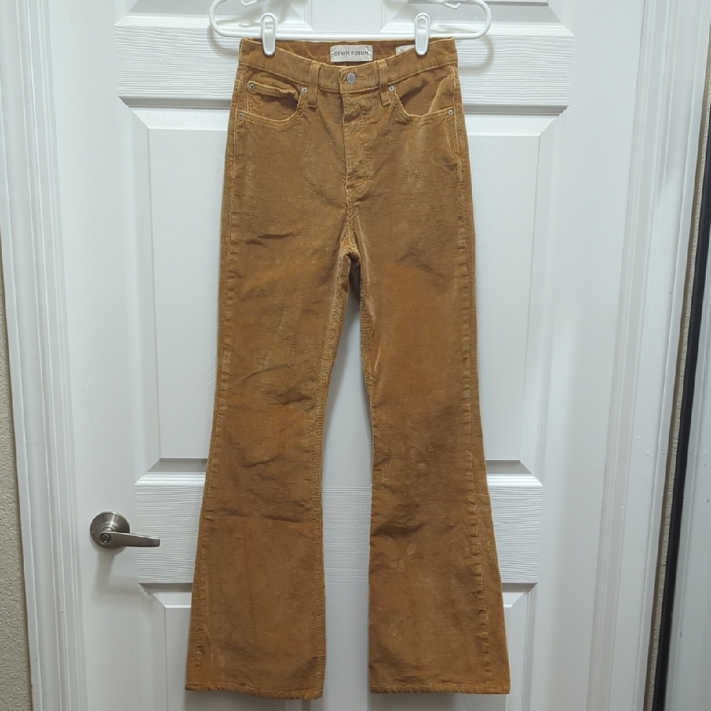Denim Forum The Marianne Flare Hidden Button Fly Corduroy Pants 26